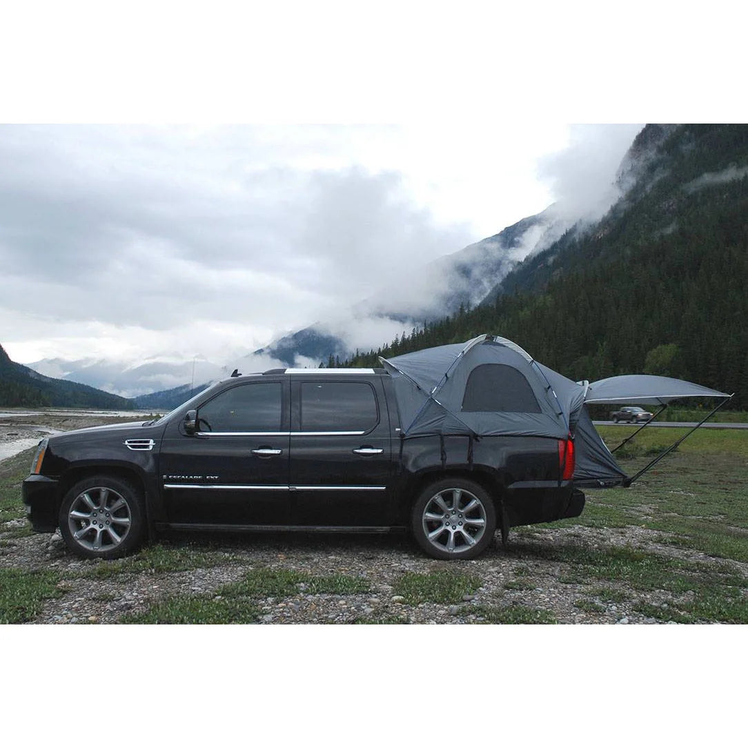 Tente de camping pour benne de pick-up Napier Sportz Avalanche pour 2 personnes avec auvent, grise, compatible avec les modèles sélectionnés : 2002-2013 CHEVROLET AVALANCHE, 2002-2013 CADILLAC ESCALADE