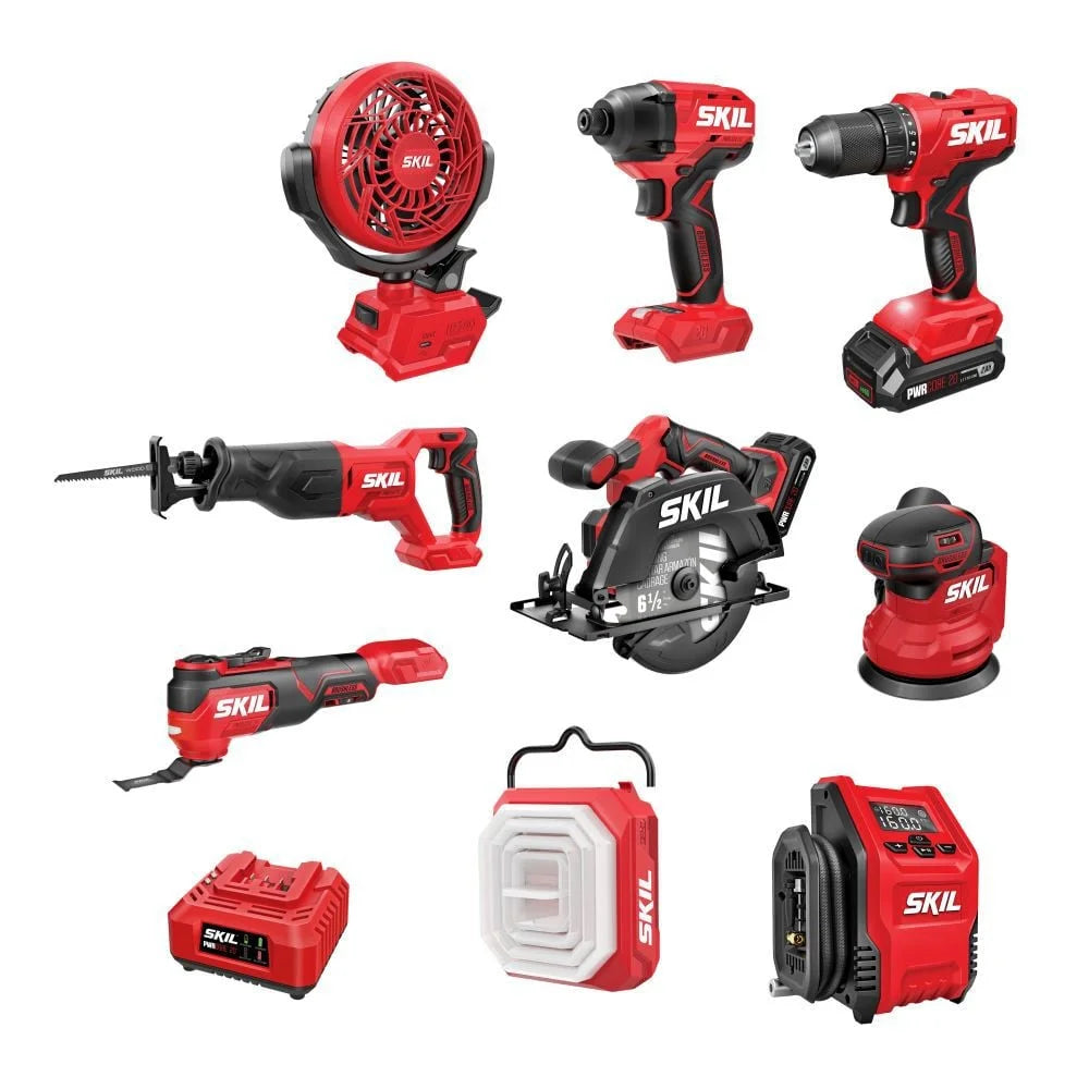 Ensemble combiné de 9 outils sans balais Skil 20 V