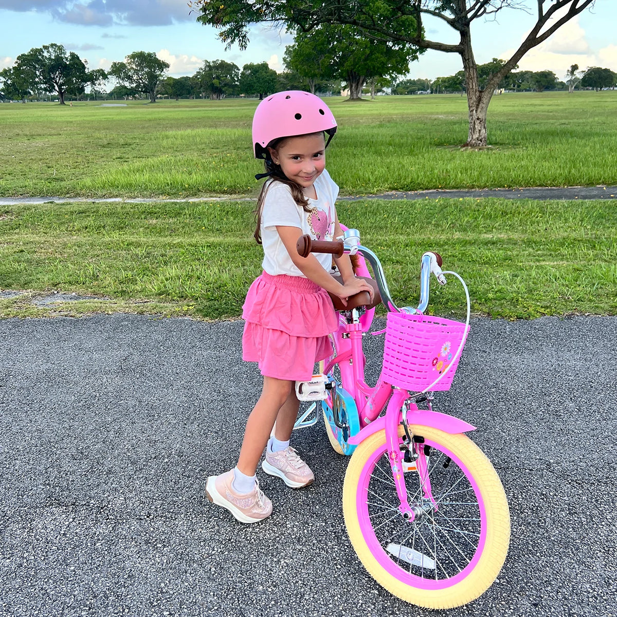 Vélo pour filles Glerc Maggie de 12 pouces pour enfants de 2 à 4 ans, Pêche