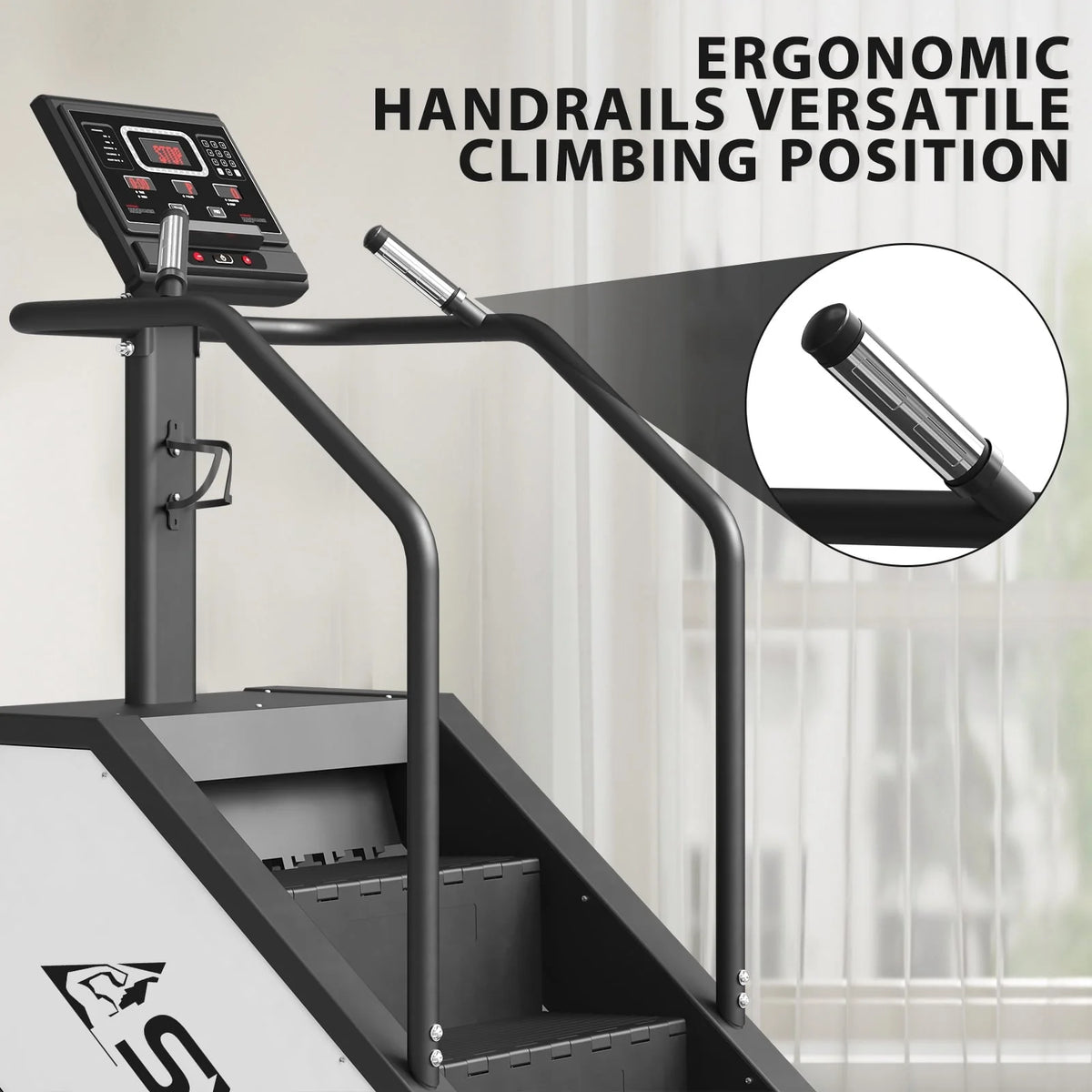 Stairmaster, simulateur d'escalier syedee avec écran LED, appareil de fitness StepMill avec 12 programmes d'entraînement, machine à marches 200 kg, 24-164 marches/minute (blanc)