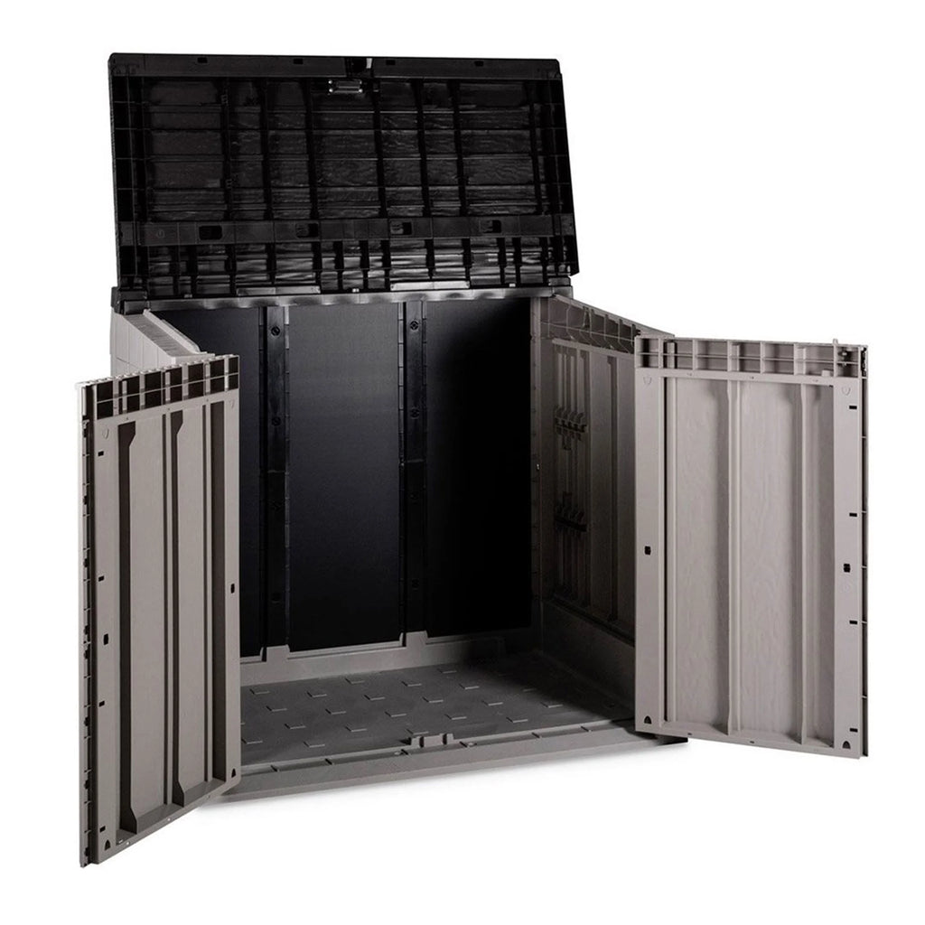 Abri de jardin/armoire de rangement extérieur Toomax Stora Way, modèle « Open Box », gris taupe/anthracite