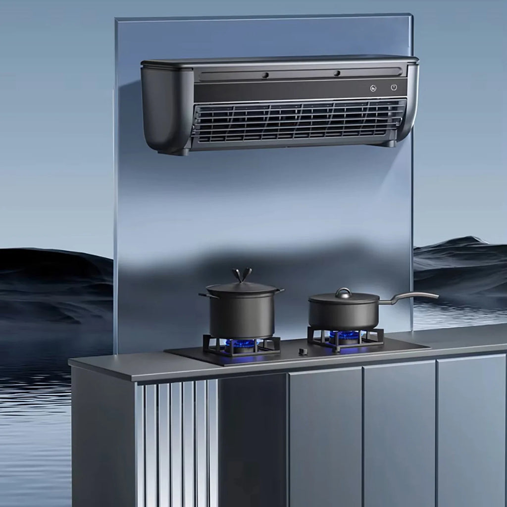Ventilateur climatisant mural sans perçage 2025 - Climatiseur portable à recharge sans fil - Refroidissement instantané en 10 secondes pour cuisine, chambre et bureau - Système de refroidissement mural compact et peu encombrant