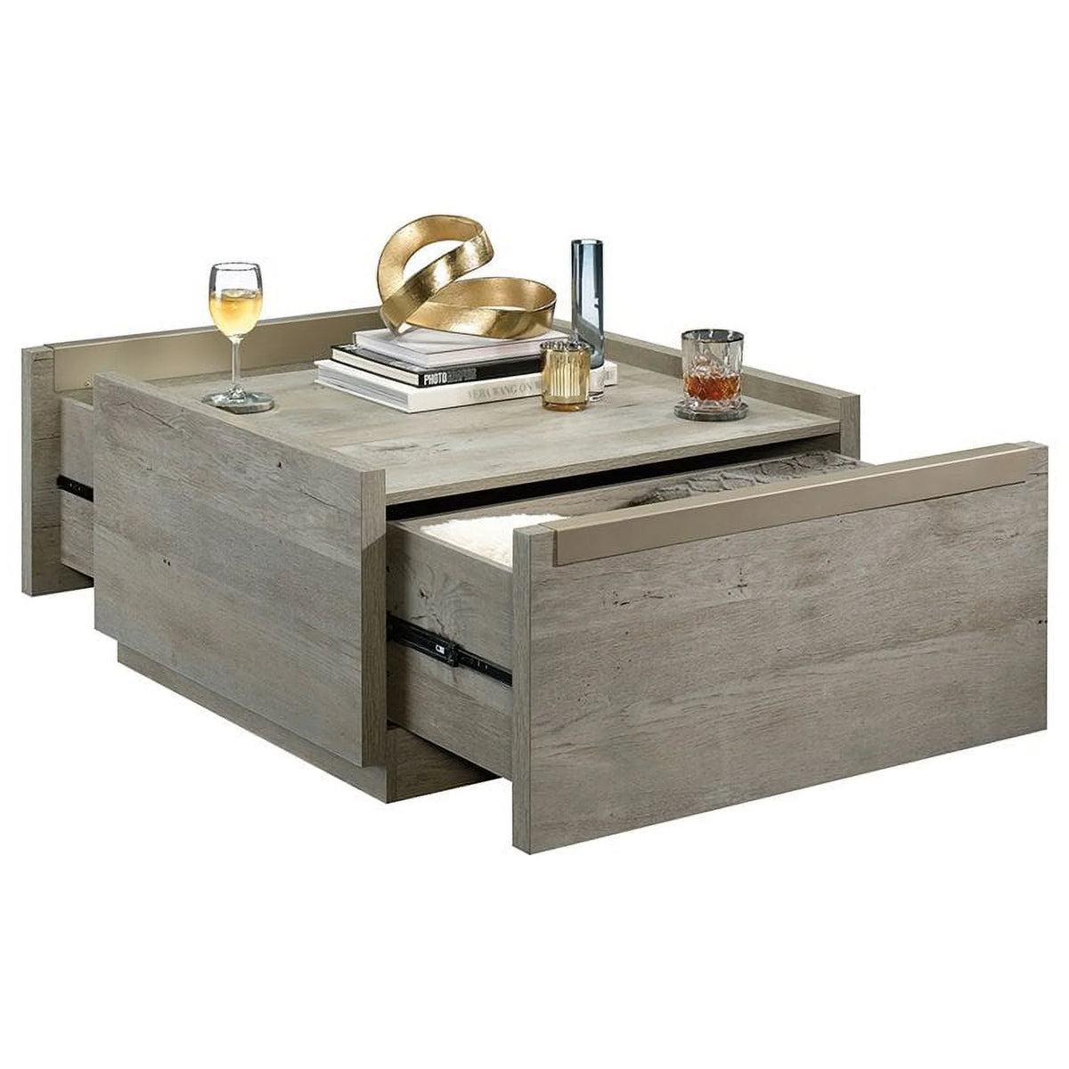 Table basse contemporaine en bois d'ingénierie Pemberly Row marron