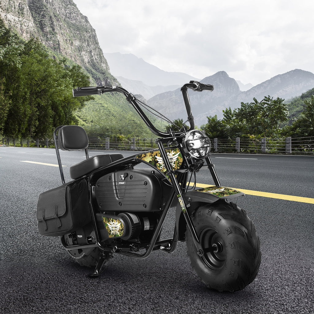 Mini-moto électrique tout-terrain Oryxearth 36 V 1 000 W pour adultes, réservoir de 0,47 gal, vitesse maximale de 21,8 mi/h, camouflage
