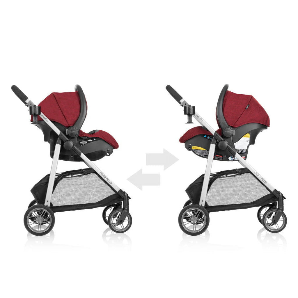 Système de voyage modulaire Evenflo Omni Plus avec siège auto pour bébé LiteMax Sport, gris Mylar, unisexe
