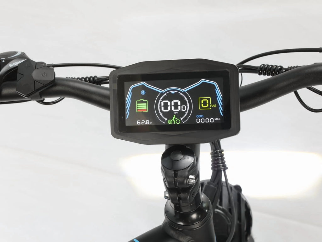 Vélo électrique 5000 W (crête) pour adultes, moto électrique avec batterie 60 V 25 Ah, vélo électrique à double moteur 80 km/h, vélo électrique à pneus larges 26 × 4,0, VTT à transmission intégrale et 21 vitesses pour tous les terrains UL 2849