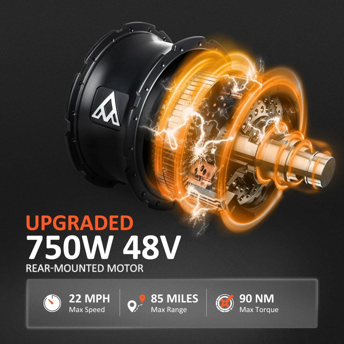 Tricycle électrique semi-allongé Addmotor M-360II, 85 mi, vélo électrique à 3 roues avec pneus larges pour adultes, tricycle électrique 750 W 48 V 20 Ah pour seniors, 20 pouces, avec différentiel de vitesse, vert