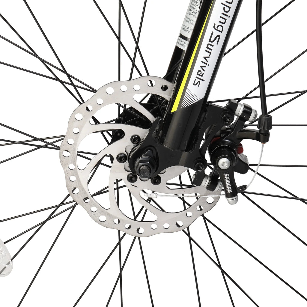 Vélo VTT léger UBesGoo 26 Explorer, 21 vitesses pour homme et femme, freins à disque et suspension, rouge/noir