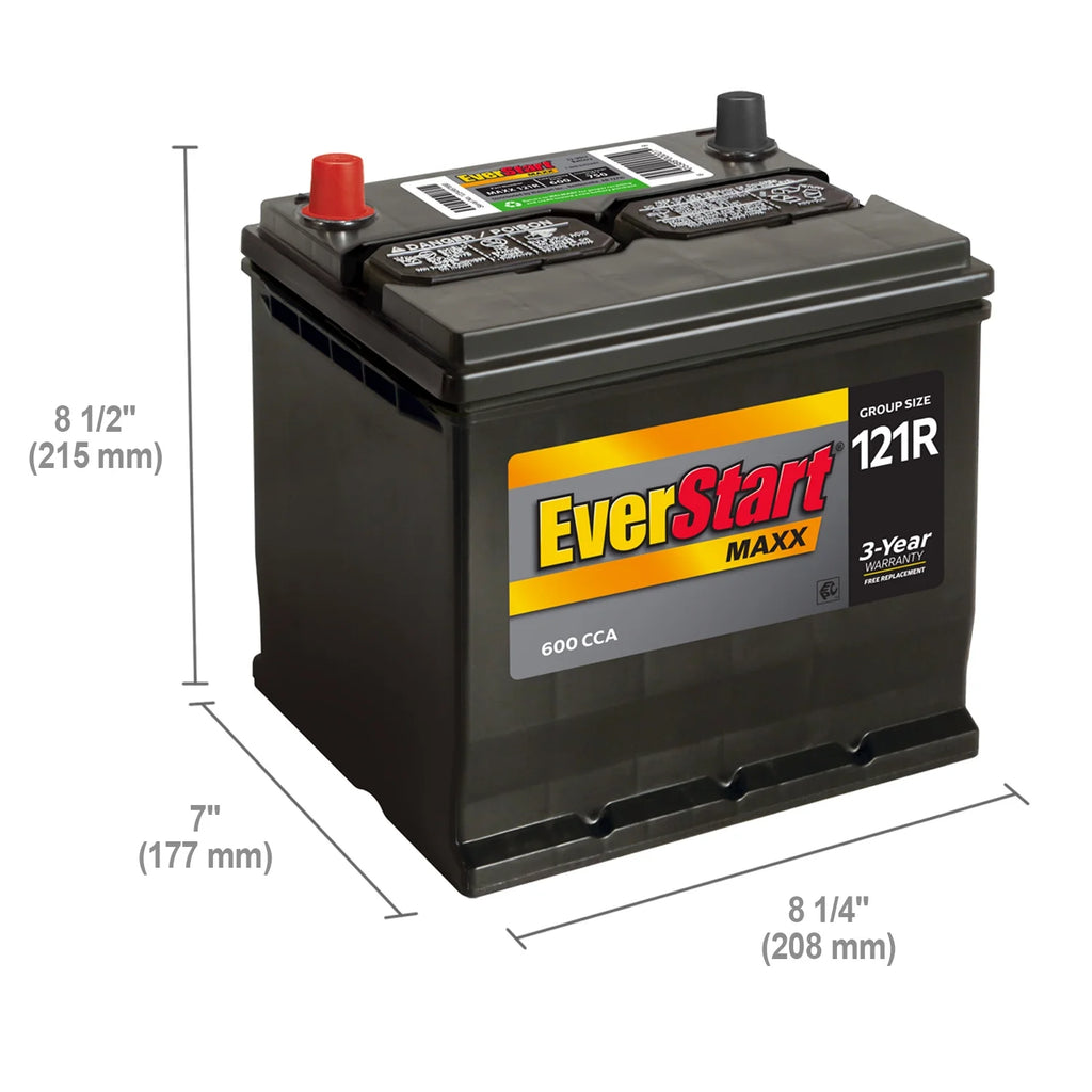 Batterie automobile au plomb-acide EverStart Maxx, groupe 121R, 12 volts, 600 CCA