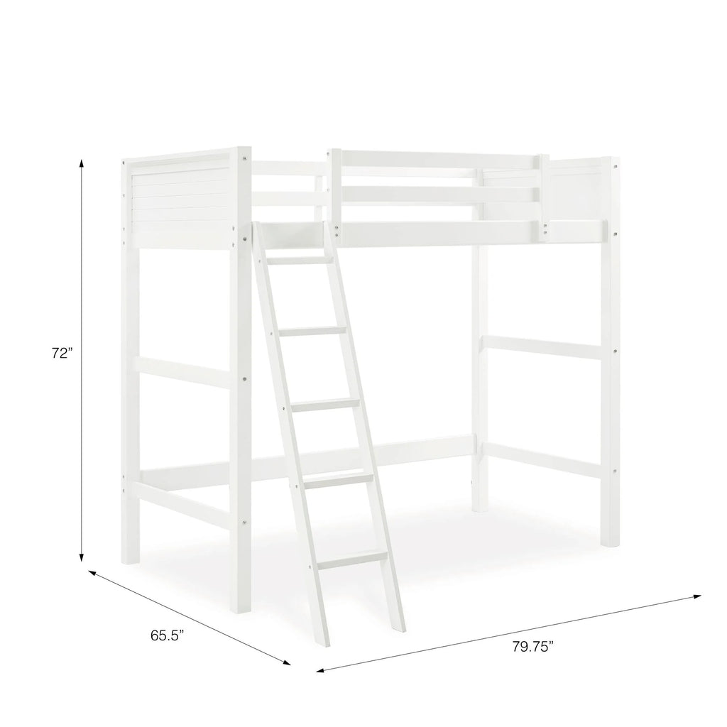 Lit mezzanine simple Your Zone Kiarah avec échelle, blanc