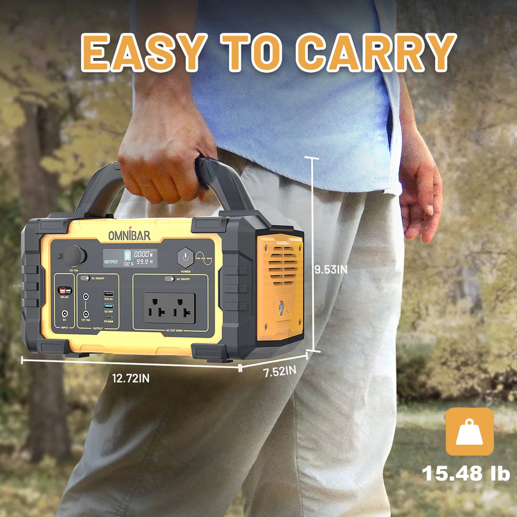 Station d’énergie portable Mondawe 1 000 W, générateur solaire 1 024 Wh avec prise CA pour la maison, le camping et les urgences