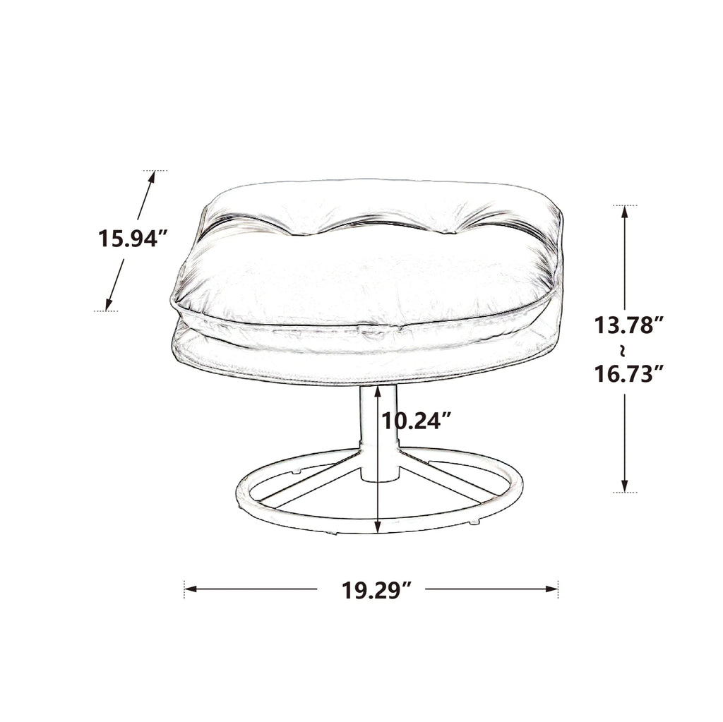 Fauteuil d'appoint pivotant en velours avec pouf, fauteuil méridienne moderne avec structure en métal et repose-pieds, fauteuil confortable pour la lecture, salon, chambre, bureau, bleu