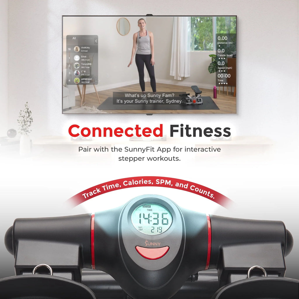Sunny Health & Fitness Mini Stepper Appareil d’exercice de montée de marches avec capacité de charge supérieure - SF-S021054