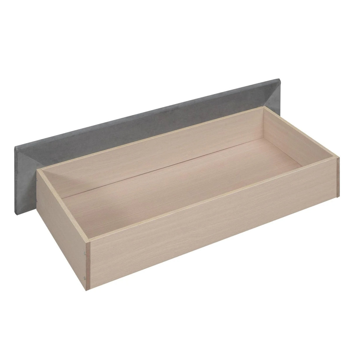 Lit de repos 1 place avec 2 tiroirs de rangement, cadre de lit-canapé capitonné et rembourré avec support à lattes en bois, parfait pour une chambre, gris
