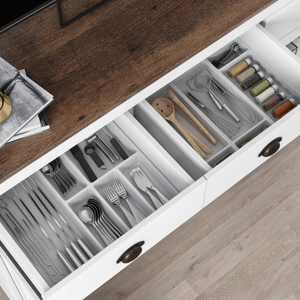 Homfa Buffet avec 3 Tiroirs & 3 Portes, Meuble Buffet de 135,9 cm de Large pour Salle à Manger, Blanc
