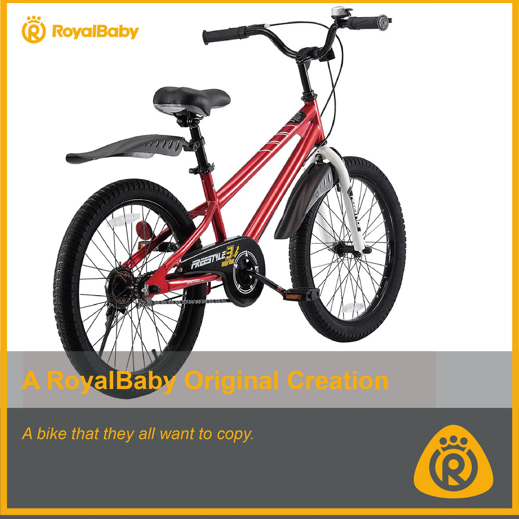 Vélo Royalbaby Freestyle 20 pour garçons et filles de 9 à 12 ans, Bleu
