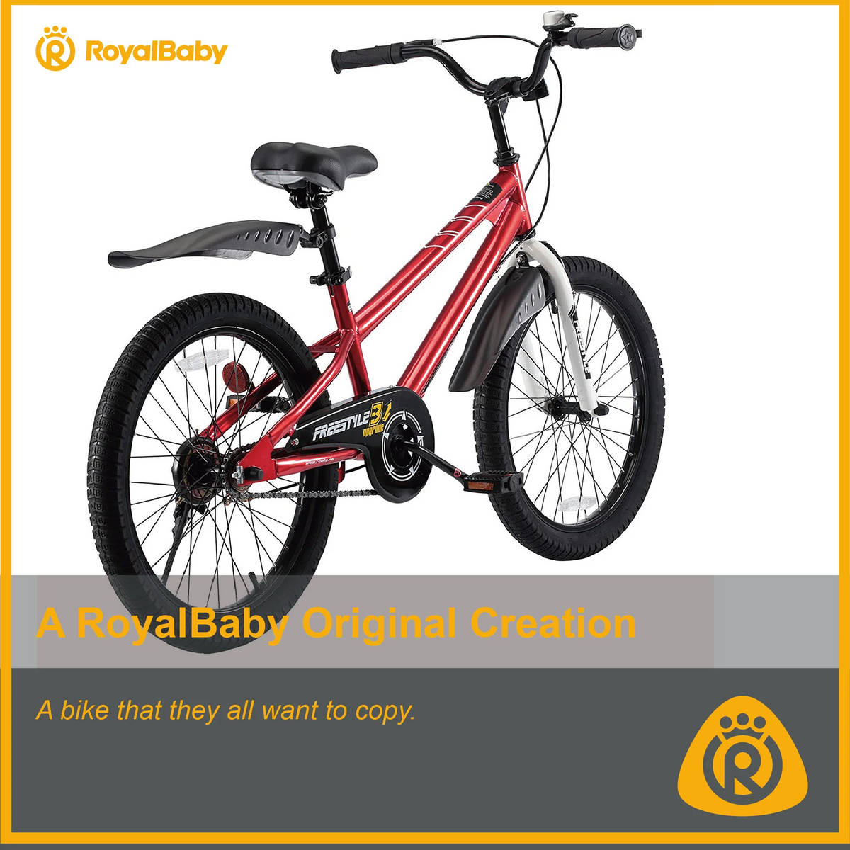 Vélo Royalbaby Freestyle 20 pour garçons et filles de 9 à 12 ans, Bleu