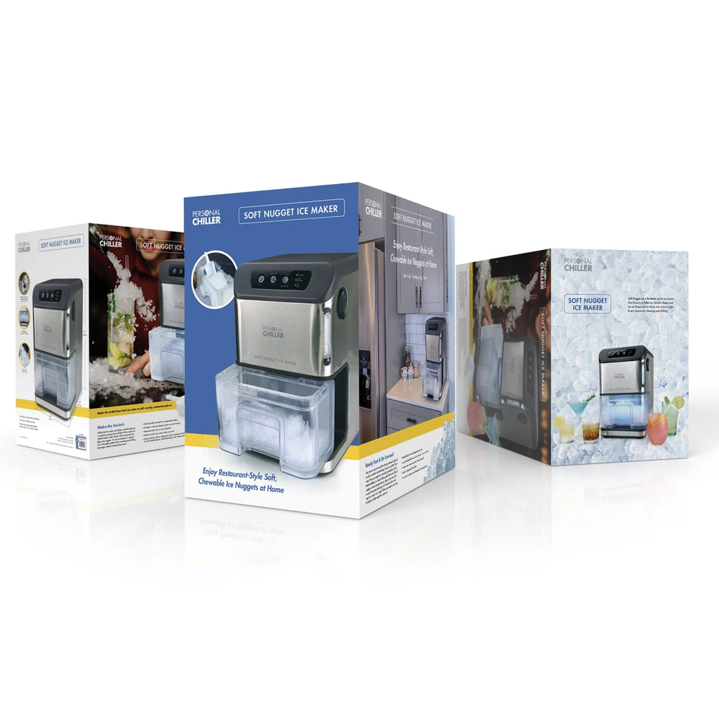 Machine à glaçons portable de comptoir en acier inoxydable, glaçons en pépites