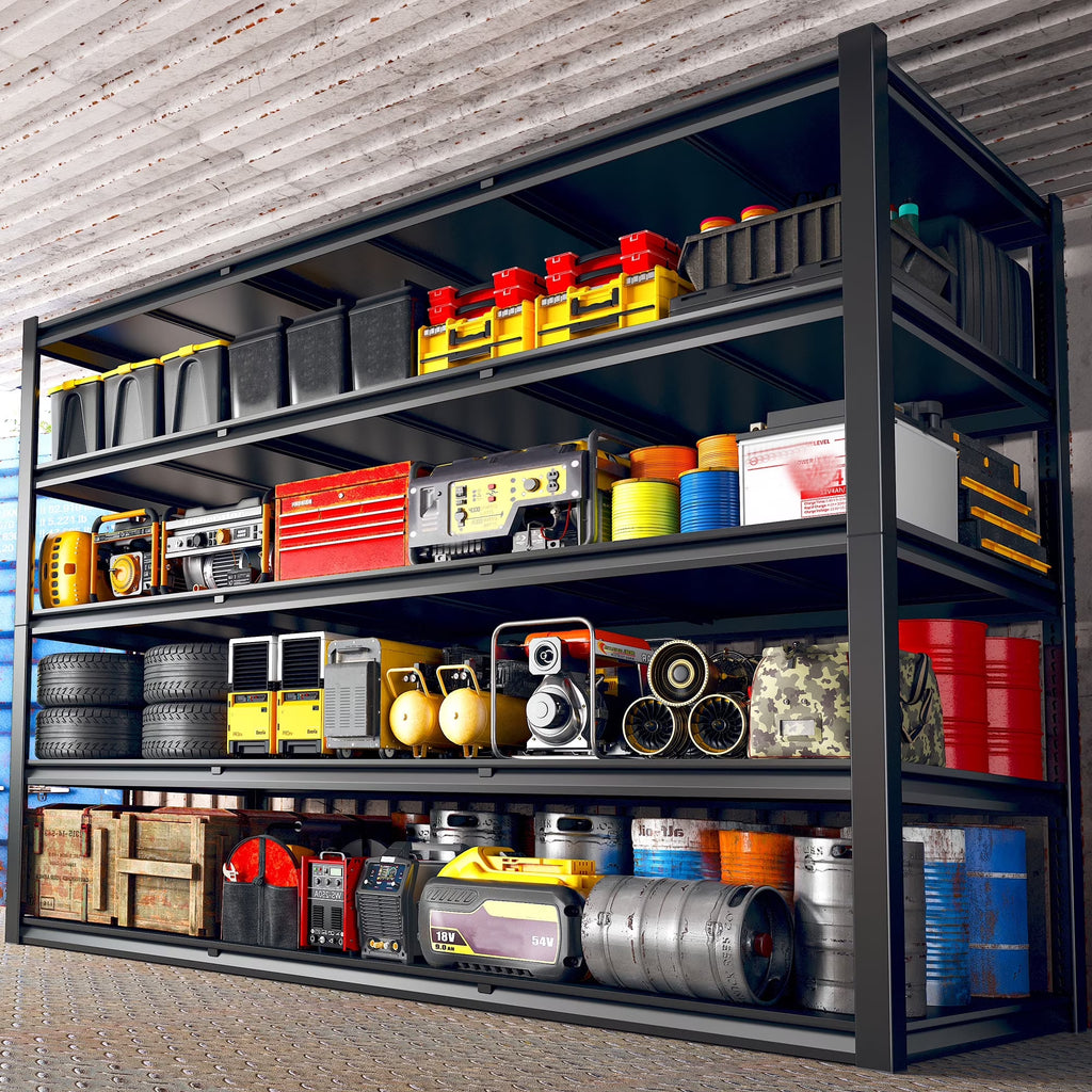 Étagères de garage REIBII 60 po, capacité de 3 000 lb, étagères de rangement robustes et réglables à 5 niveaux, rayonnage métallique, 60 po l x 24 po P x 72 po H