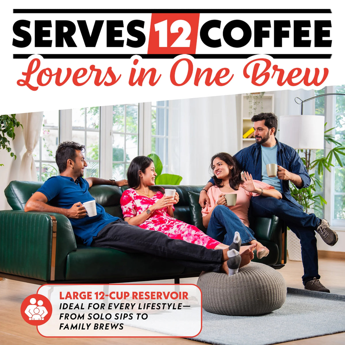 Machine à café 2-en-1 Gourmia, à dosettes individuelles + filtre 12 tasses, compatible K-Cup, noire