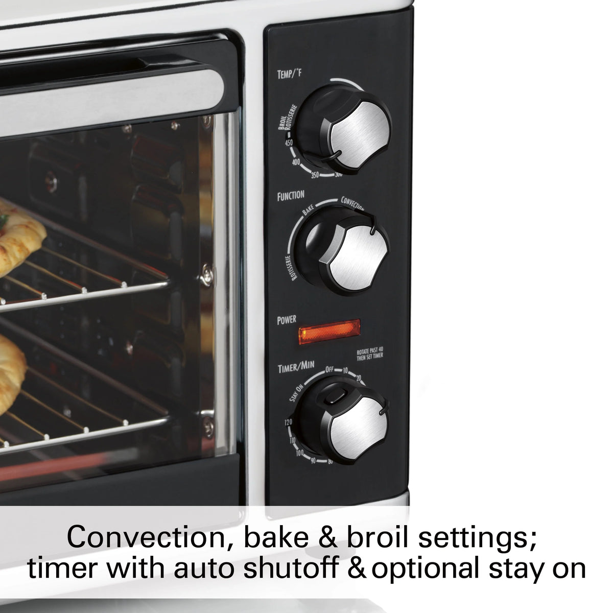 Four de comptoir Hamilton Beach avec convection et rôtissoire, cuisson au four, gril, capacité extra large, argenté, 31105