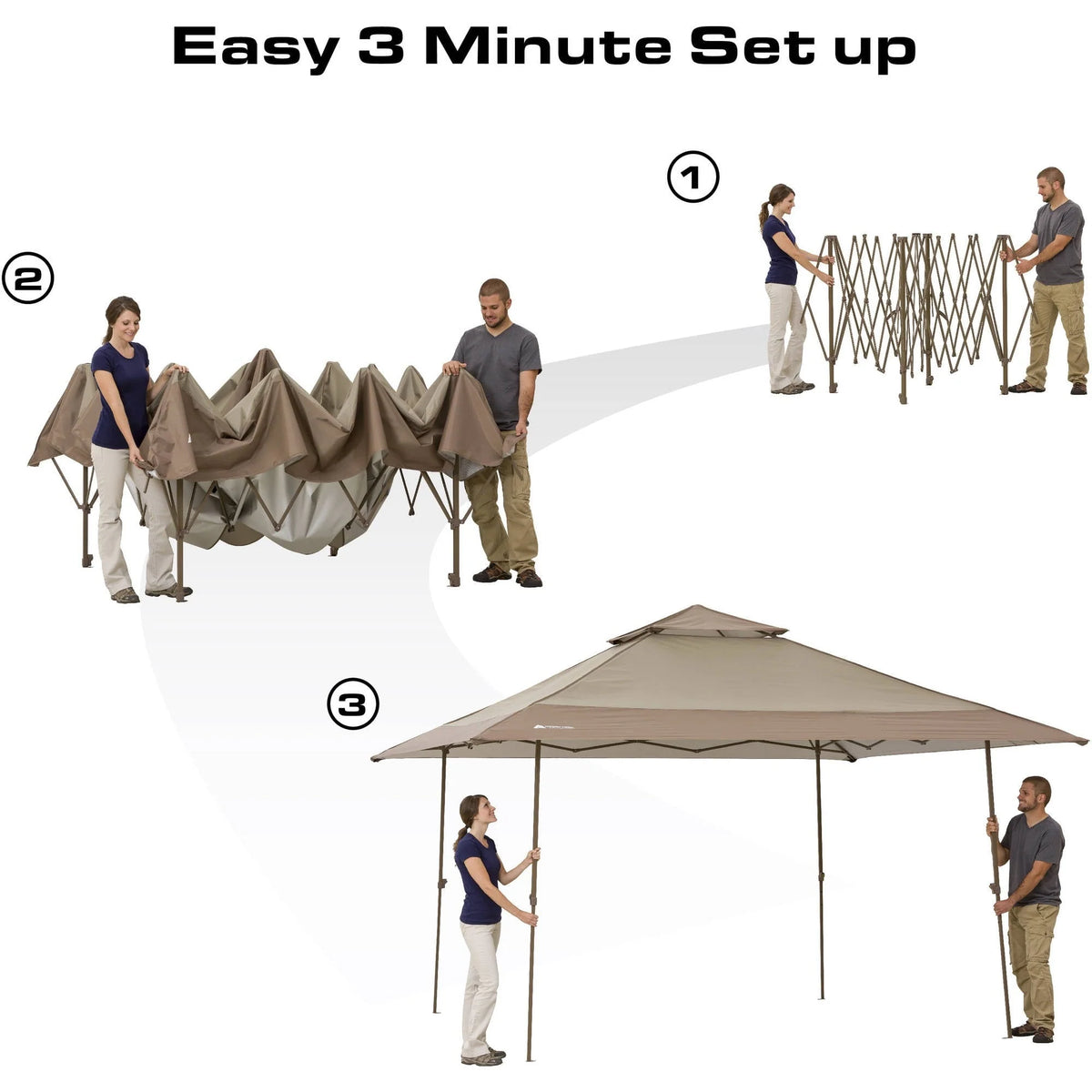 Auvent extérieur instantané Ozark Trail beige de 13 pi x 13 pi avec protection UV