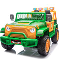 Jouets électriques Joyracer 24 volts pour grands enfants, camion sous licence Angry Birds avec télécommande, véhicule électrique 4x4 à 2 places avec pelle, Bluetooth, lumières, roues de voiture électrique, pour enfants de 3 à 8 ans, jusqu’à 59 kg, vert