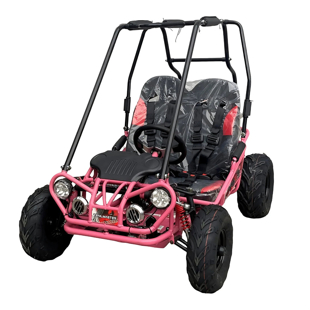 Buggy karting Trailmaster Ultra Mini XRX+ Go Kart, sièges à dossier haut, réglables pour les jeunes pilotes, limiteur d’accélération et coupe-circuit à distance. Version pré-assemblée désormais disponible ! (De plus, vert)