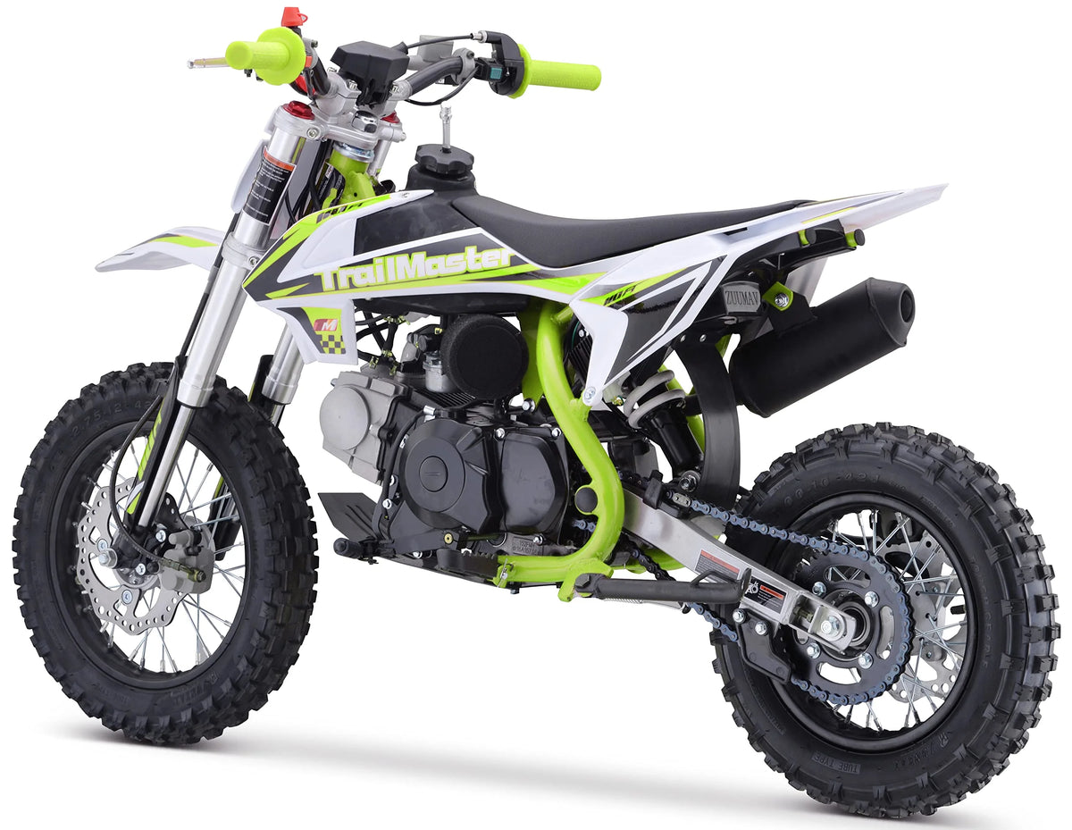 Moto tout-terrain Trailmaster TM15 110 cc semi-automatique à 4 vitesses, hauteur de selle de 24,21 pouces, freins à disque, cadre à double triangulation (rouge)
