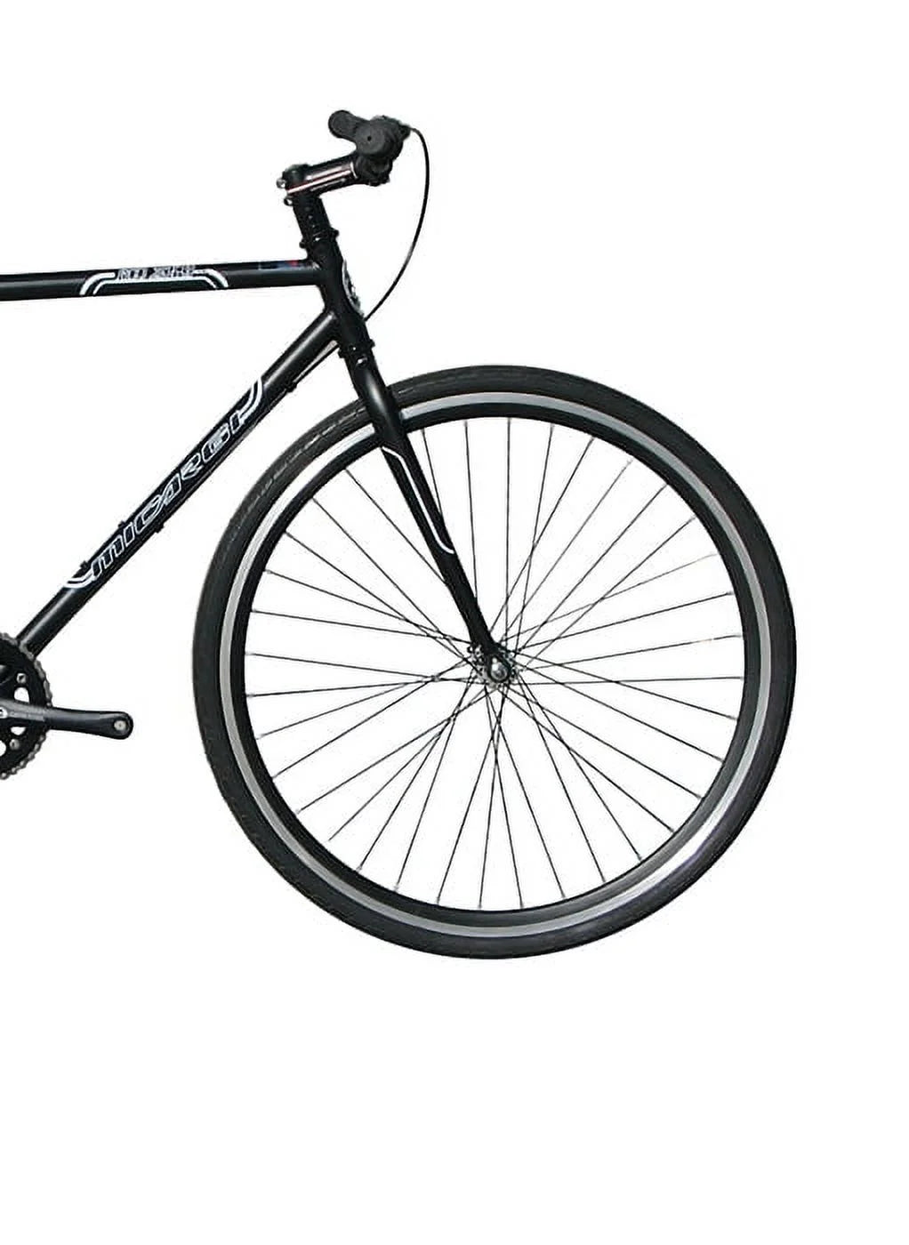 Vélo fixe Wonder Wheels 700C 57 cm, cadre en acier Hi-Ten, freins à commande latérale, jantes noires en alliage 700C*1.5*14G*32H*H30, rayons noirs, pneu noir. - Noir mat et noir