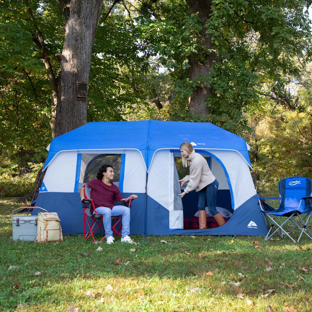 Tente cabane instantanée Ozark Trail pour 8 personnes avec arceaux lumineux LED et enceinte Bluetooth