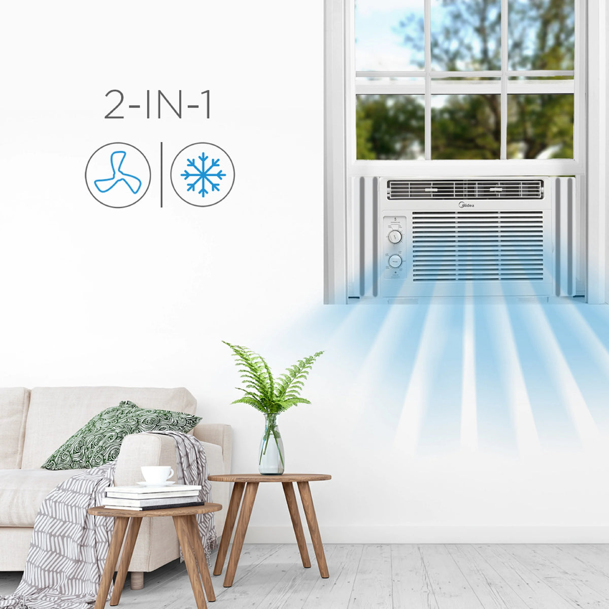 Climatiseur de fenêtre mécanique Midea 5 000 BTU pour 150 pi², blanc, MAW05M1WWT, neuf
