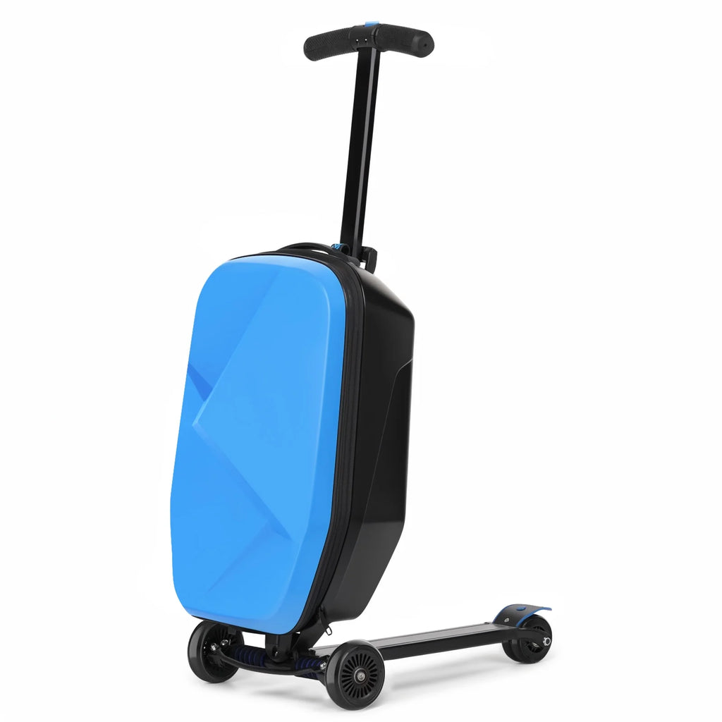 Valise à roulettes Advwin pour enfants et adultes, valise rigide sur laquelle les enfants de 4 à 15 ans peuvent rouler, bagage cabine multifonction léger et pliable avec roulettes, pour enfants et adolescents, rose