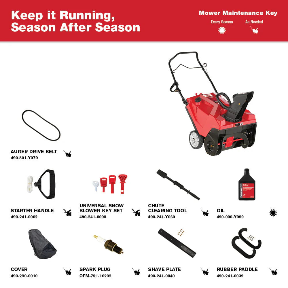 Souffleuse à neige à essence à une étape Troy-Bilt Squall de 21 po, 123 cc, avec contrôle de goulotte E-Z, modèle 123R