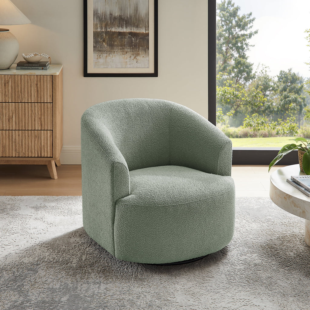 Fauteuil d'appoint pivotant en bouclé Mainstays, taupe