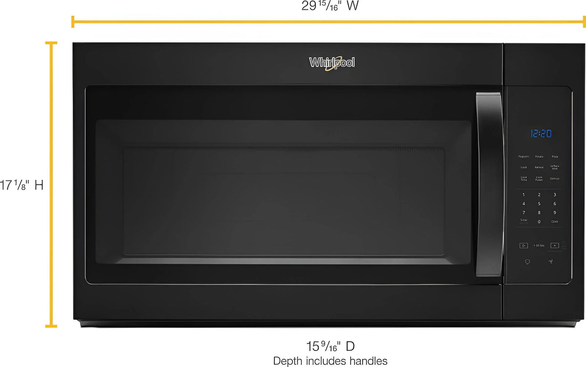 Combiné hotte et micro-ondes Whirlpool de 1,7 pi³ noir