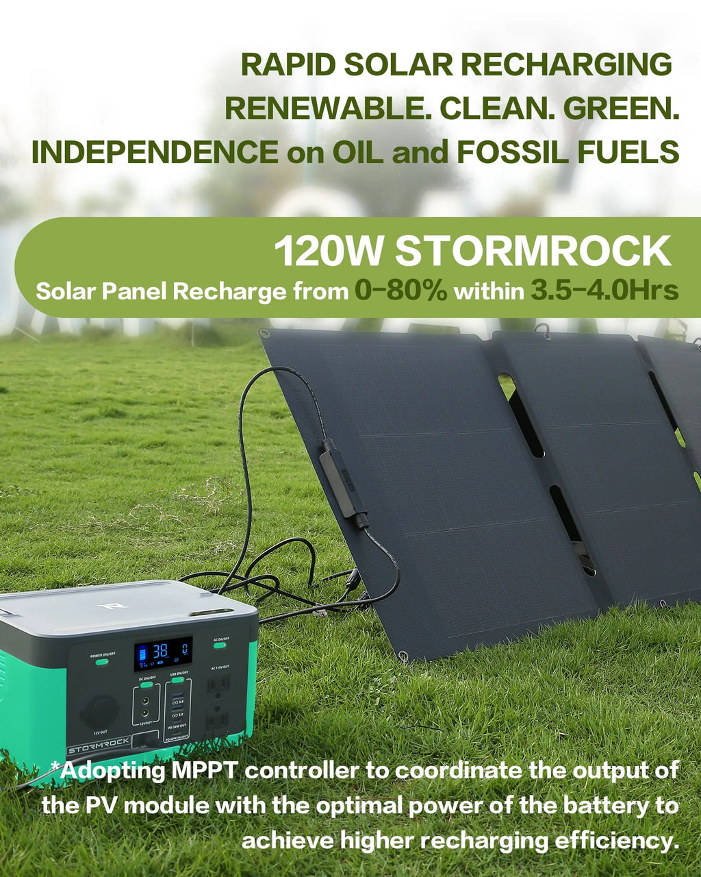 Station électrique portable Stormrock 294,4 Wh 110 V/300 W Générateur solaire à batterie LiFePO4 pour le camping en plein air