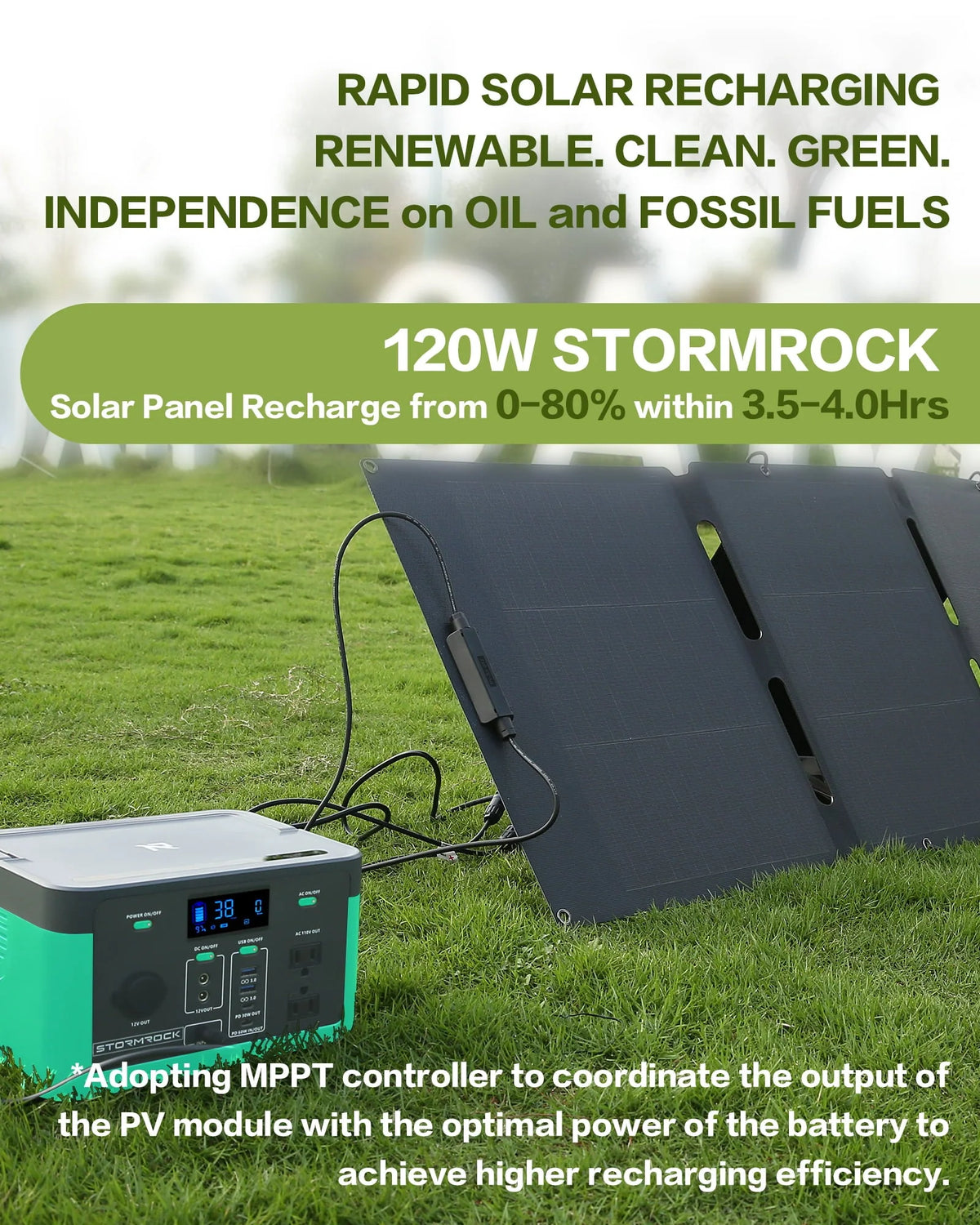 Station électrique portable Stormrock 294,4 Wh 110 V/300 W Générateur solaire à batterie LiFePO4 pour le camping en plein air