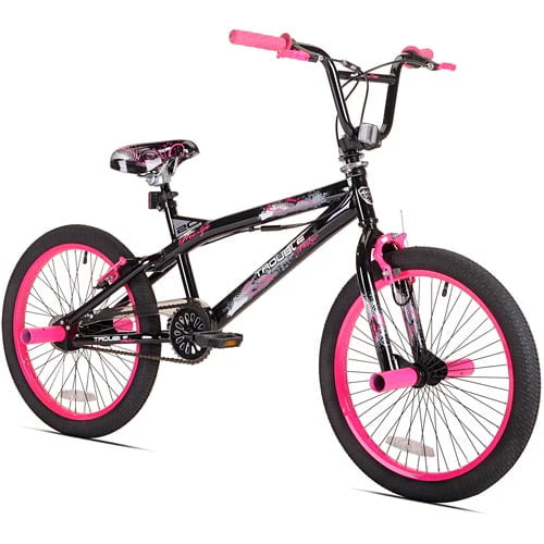 Vélo BMX 20 pouces pour fille, Trouble, noir/rose