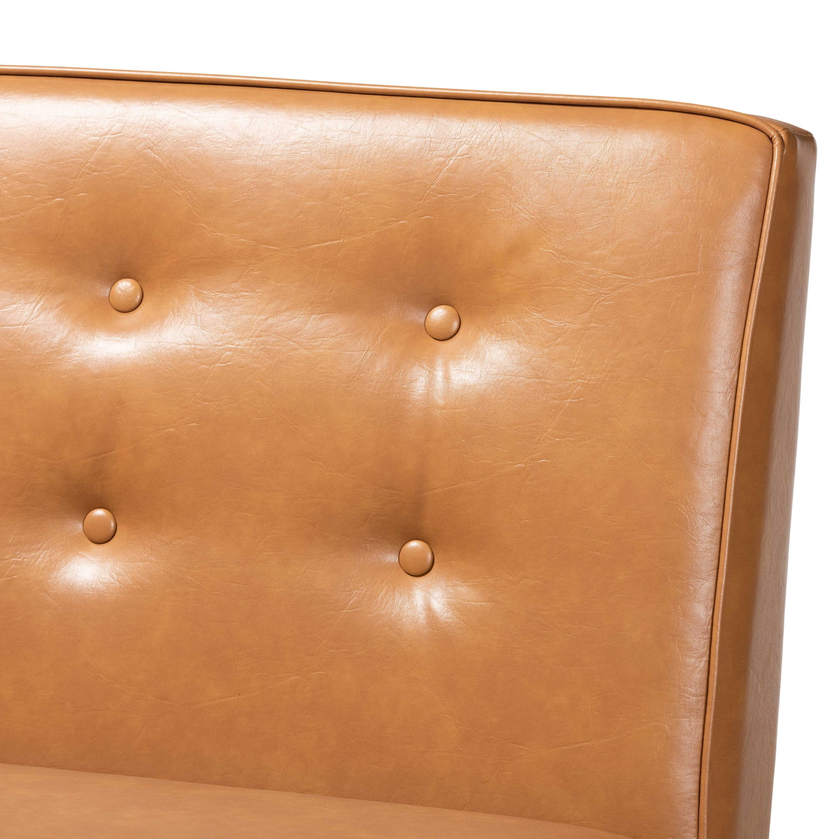 Baxton Studio Arvid Canapé d'angle de salle à manger 2 pièces avec banc, style moderne du milieu du siècle, rembourré en similicuir beige et bois avec finition brun noyer