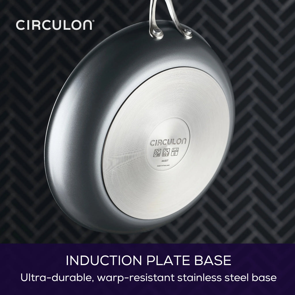 Batterie de cuisine antiadhésive en aluminium Circulon A1 Scratch Defense de 10 pièces, acier inoxydable moulé