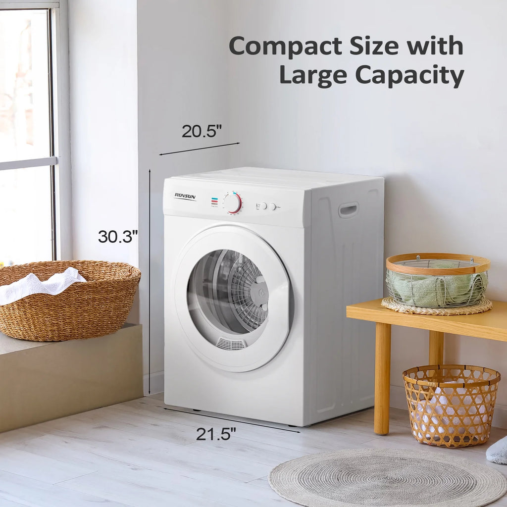 Sèche-linge portable VINGLI de 1,8 pi³, sèche-linge à chargement frontal compact avec tambour en acier inoxydable pour appartement, maison ou résidence universitaire