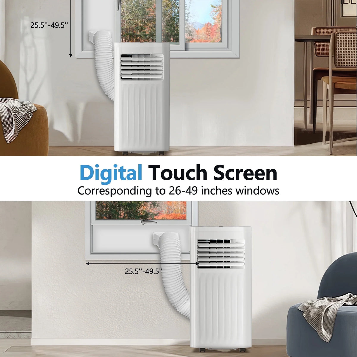 Climatiseur portable Auseo 8 000 BTU ASHRAE, pour des espaces allant jusqu’à 32,5 m², 3-en-1 avec déshumidificateur, ventilateur et mode sommeil, télécommande et minuterie 24 heures