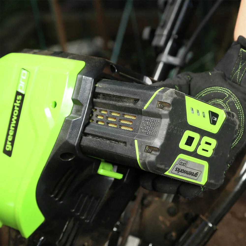 Greenworks Pro Motoculteur 80V 10 pouces, Batterie 2Ah incluse, Noir et Vert 2800302VT