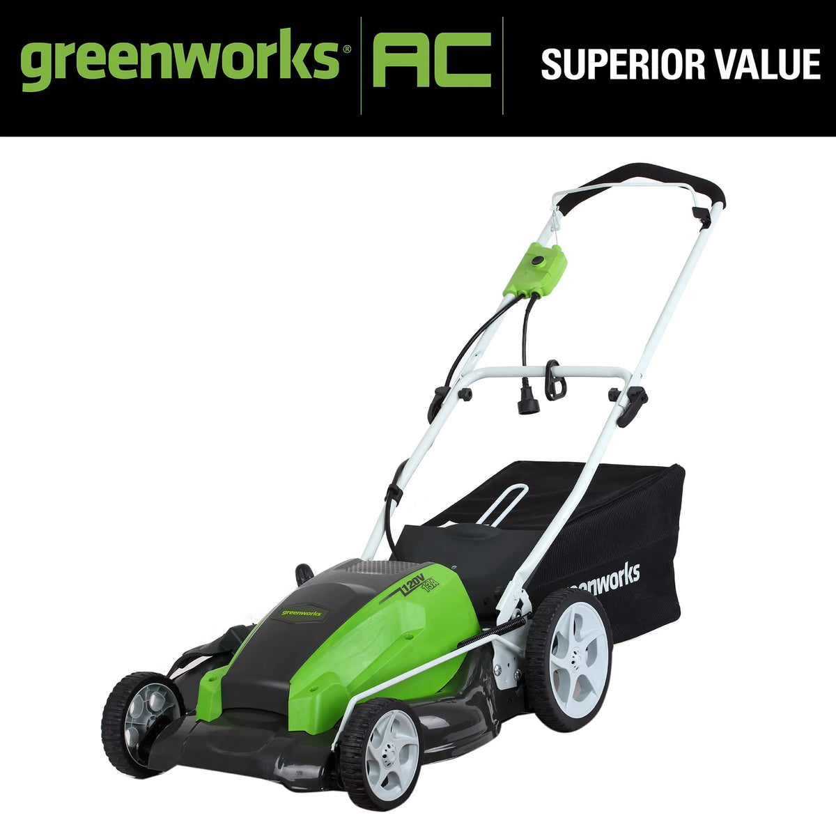 Tondeuse à gazon électrique filaire autotractée Greenworks de 13 A et 21 pouces, 25112