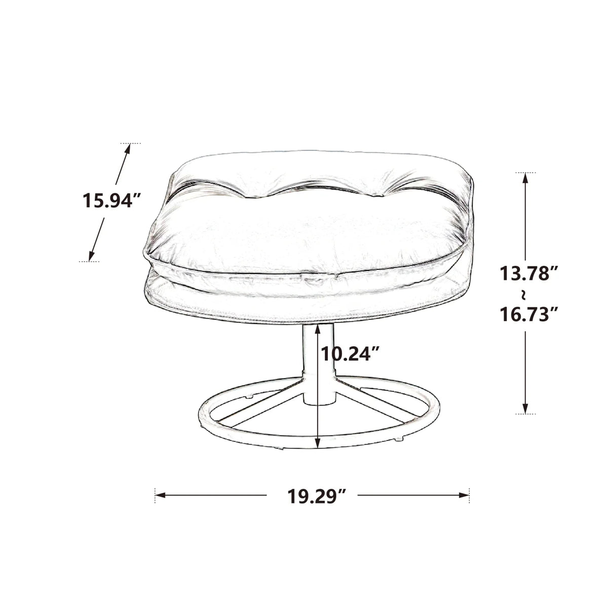 Fauteuil d'appoint pivotant en velours avec pouf, fauteuil méridienne moderne avec structure en métal et repose-pieds, fauteuil confortable pour la lecture, salon, chambre, bureau, bleu