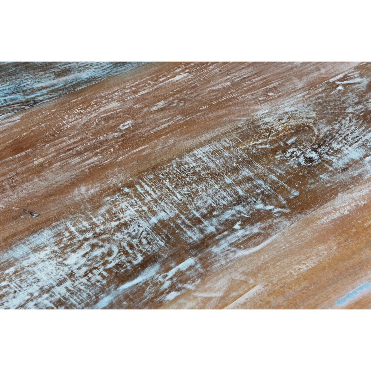 Table à manger sculptée en bois flotté recyclé