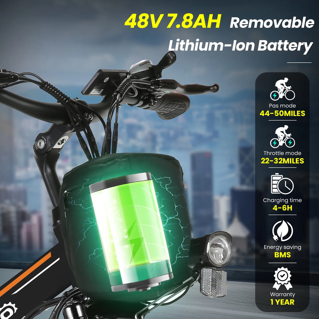 Vélo électrique pliant Gocio 26 pour adultes, VTT électrique 500W, Double amortisseur, Batterie 48V 7,8Ah, Shimano 21 vitesses, UL2849