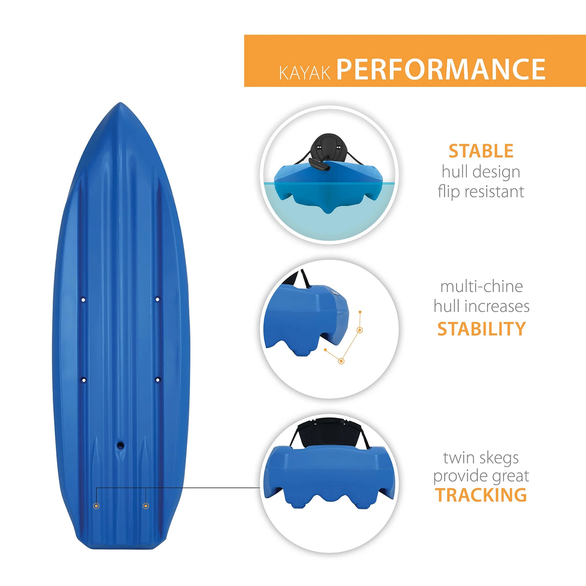 Kayak Sit-On-Top Lifetime Lotus 8 pi, Bleu (90112)