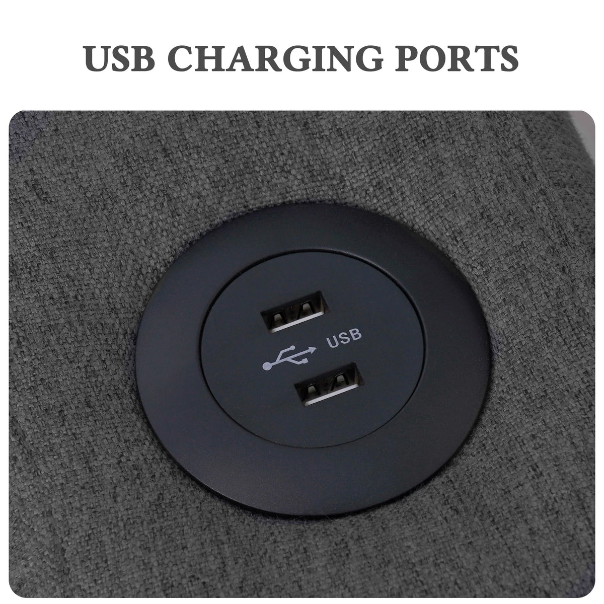 DURASPACE Fauteuil convertible 3 en 1 avec lit et port USB, Fauteuil d’intérieur avec méridienne, Gris foncé